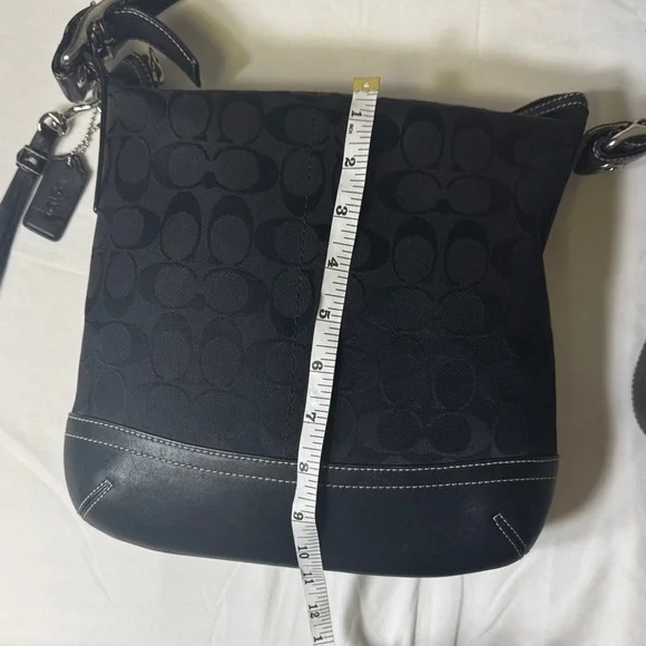 Coach Signature Jacquard Black Crossbody Bag Style 9362 - Picture 8 of 14